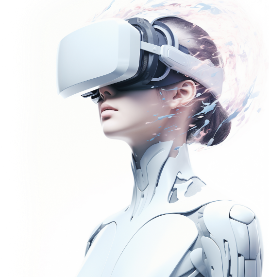 Person wearing VR headset representing future technology