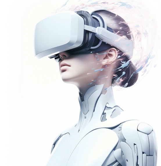 Person med VR-headset som representerar framtidens teknik